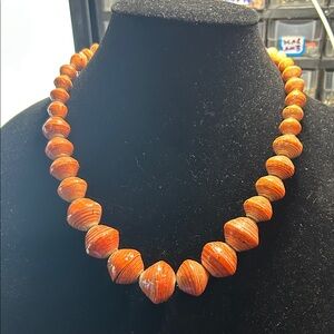 Elegant Orange Beaded Necklace